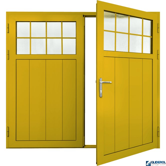 Gliderol YELLOW (RAL1023) Insulated Traditional Vertical Medium Rib Side Hinged Garage Door