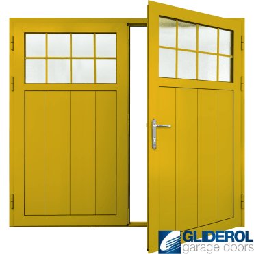 YELLOW (RAL1023) Insulated Traditional Vertical Medium Rib Side Hinged Garage Door