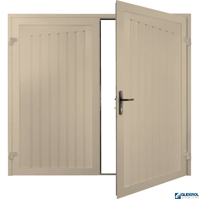 IVORY (RAL1015) Alton Premium non-insulated Side Hinged Garage Door