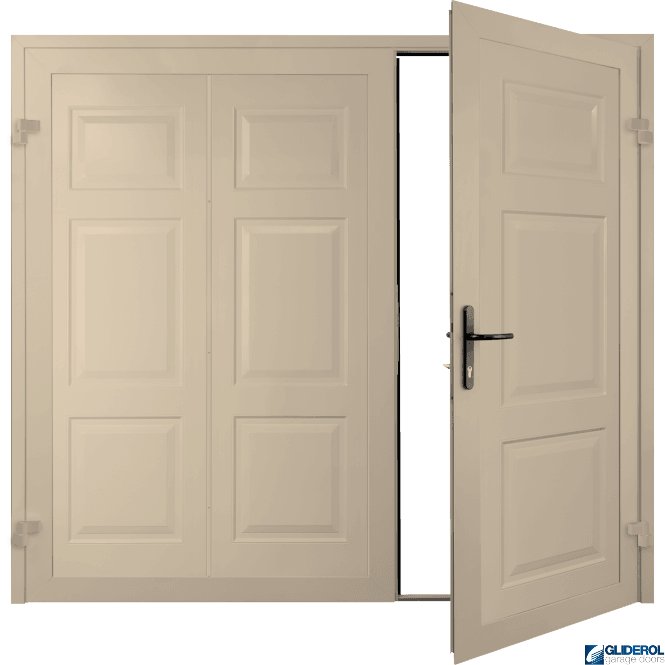 IVORY (RAL1015) Hollington Premium non-insulated Side Hinged Garage Door