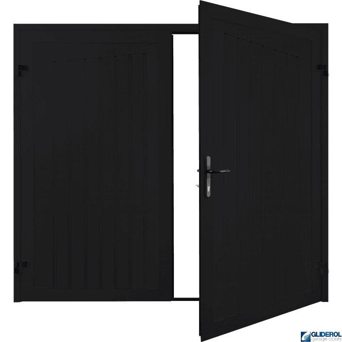 JET BLACK (RAL9005) Alton Premium non-insulated Side Hinged Garage Door