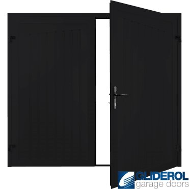 JET BLACK (RAL9005) Alton Premium non-insulated Side Hinged Garage Door