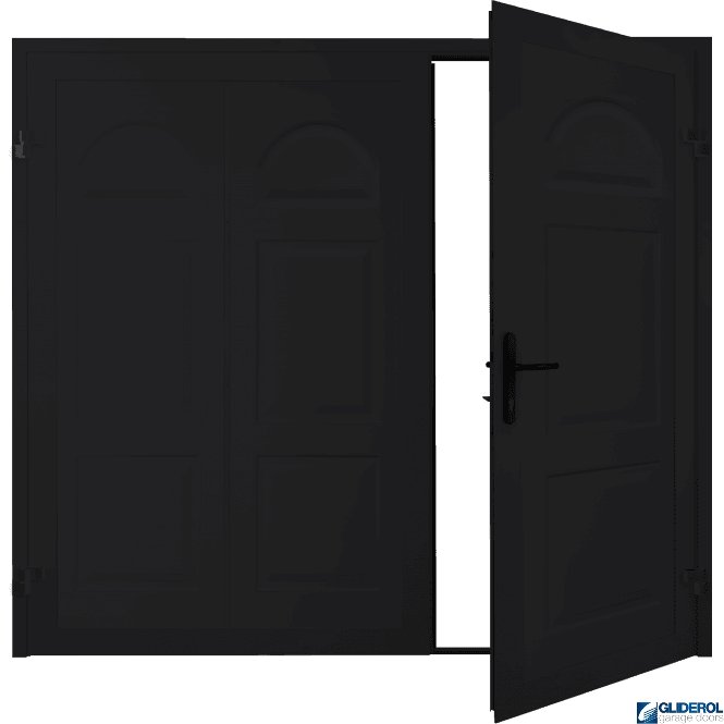 JET BLACK (RAL9005) Dylan Premium non-insulated Side Hinged Garage Door