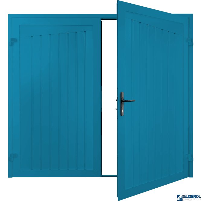 LIGHT BLUE (RAL5012) Alton Premium non-insulated Side Hinged Garage Door
