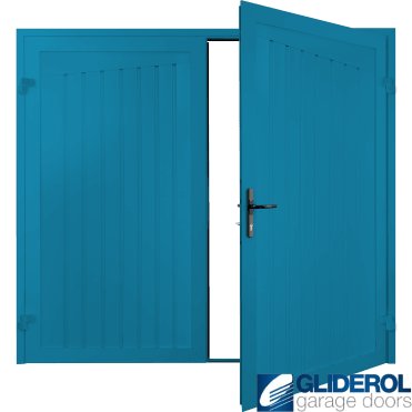 LIGHT BLUE (RAL5012) Alton Premium non-insulated Side Hinged Garage Door