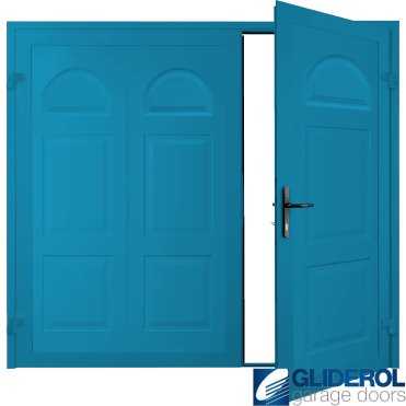 LIGHT BLUE (RAL5012) Dylan Premium non-insulated Side Hinged Garage Door