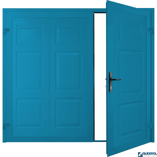 LIGHT BLUE (RAL5012) Hollington Premium non-insulated Side Hinged Garage Door