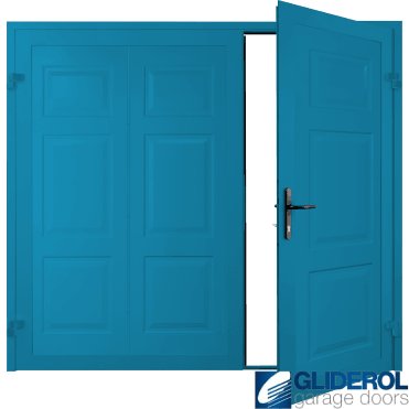 LIGHT BLUE (RAL5012) Hollington Premium non-insulated Side Hinged Garage Door