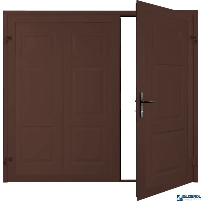 MAHOGANY BROWN (RAL8016) Hollington Premium non-insulated Side Hinged Garage Door