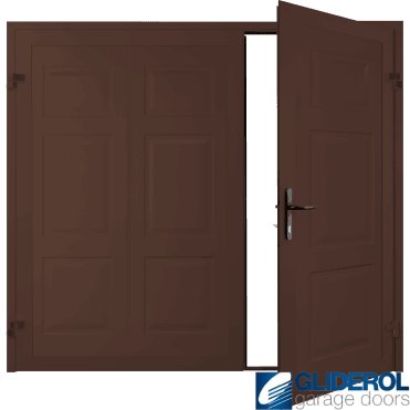 MAHOGANY BROWN (RAL8016) Hollington Premium non-insulated Side Hinged Garage Door
