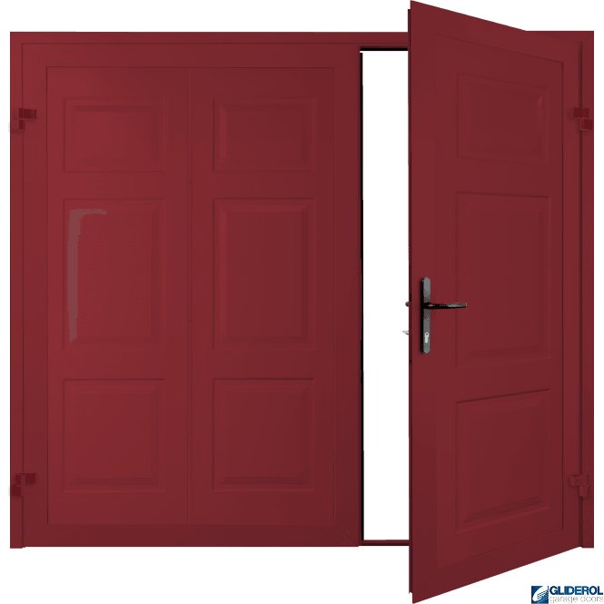 RUBY RED (RAL3003) Hollington Premium non-insulated Side Hinged Garage Door