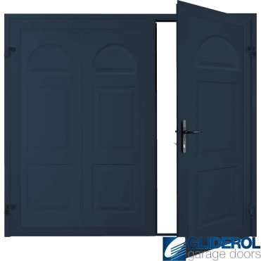 STEEL BLUE (RAL5011) Dylan Premium non-insulated Side Hinged Garage Door