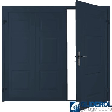 STEEL BLUE (RAL5011) Hollington Premium non-insulated Side Hinged Garage Door