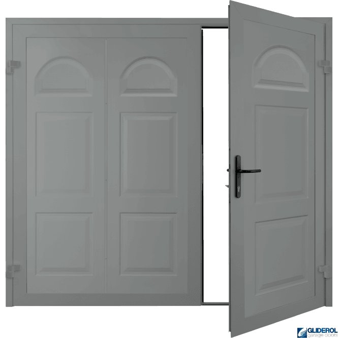 TRAFFIC GREY (RAL7042) Dylan Premium non-insulated Side Hinged Garage Door
