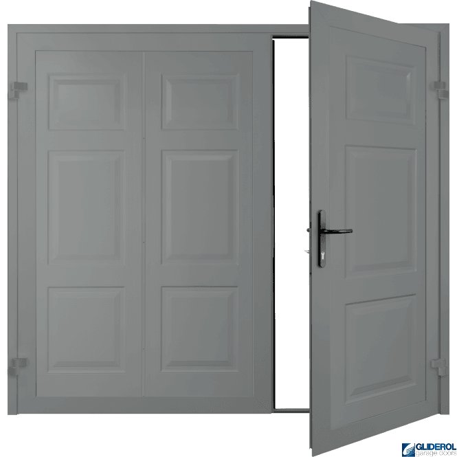 TRAFFIC GREY (RAL7042) Hollington Premium non-insulated Side Hinged Garage Door