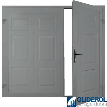 TRAFFIC GREY (RAL7042) Hollington Premium non-insulated Side Hinged Garage Door