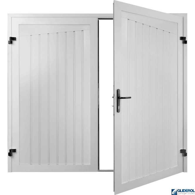 WHITE (RAL9016) Alton Premium non-insulated Side Hinged Garage Door