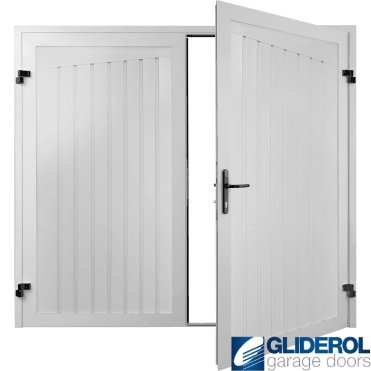 WHITE (RAL9016) Alton Premium non-insulated Side Hinged Garage Door