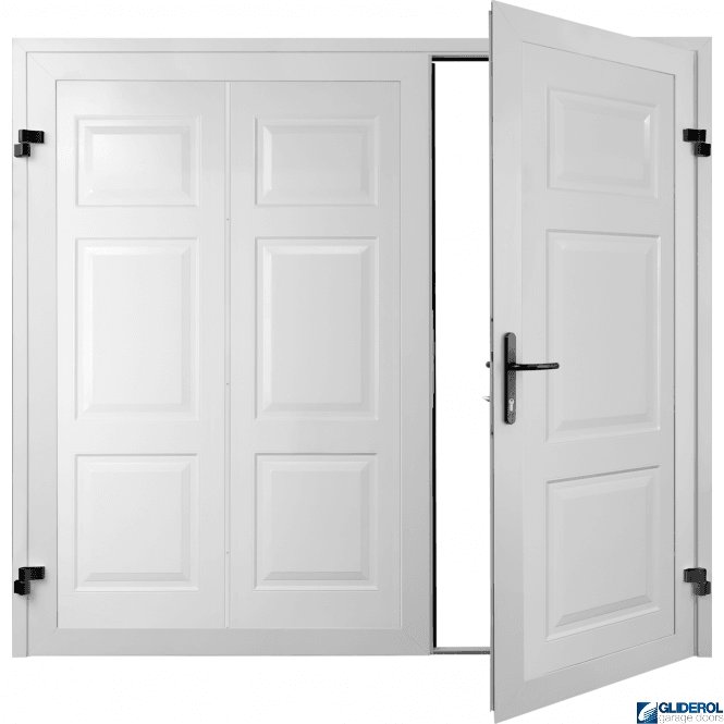 WHITE (RAL9016) Hollington Premium non-insulated Side Hinged Garage Door