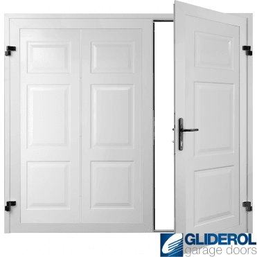 WHITE (RAL9016) Hollington Premium non-insulated Side Hinged Garage Door