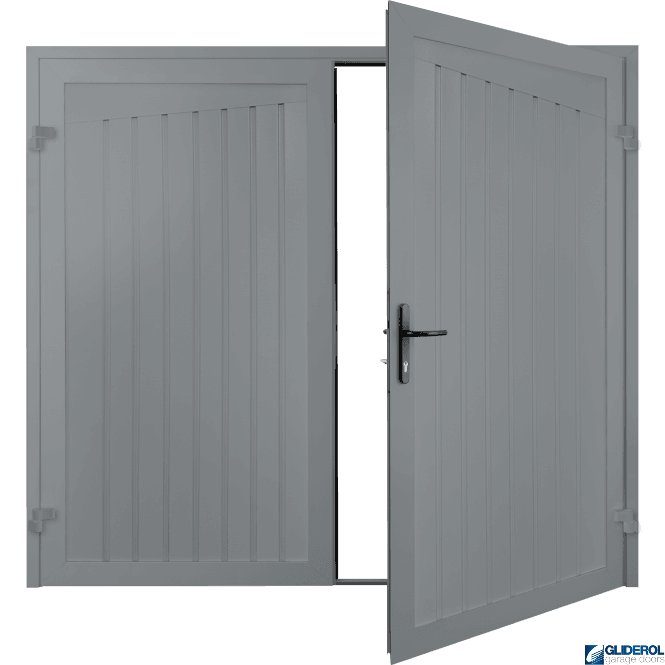 WINDOW GREY (RAL7040) Alton Premium non-insulated Side Hinged Garage Door