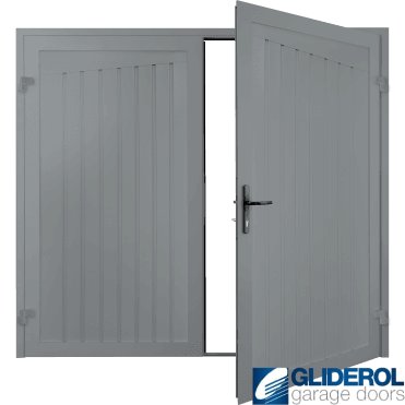 WINDOW GREY (RAL7040) Alton Premium non-insulated Side Hinged Garage Door