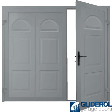 WINDOW GREY (RAL7040) Dylan Premium non-insulated Side Hinged Garage Door